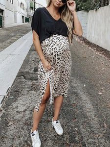 Leopard Print Comfort Suit Maternity Dress