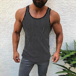 Striped Sleeveless Vest Men's Tops