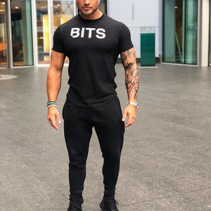 Men's Round Neck Cotton Sports Casual Short-Sleeved T-Shirt