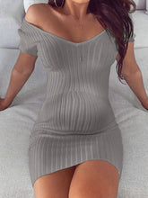 Load image into Gallery viewer, Maternity Sexy Temperament V-Neck Solid Color Slim Dress
