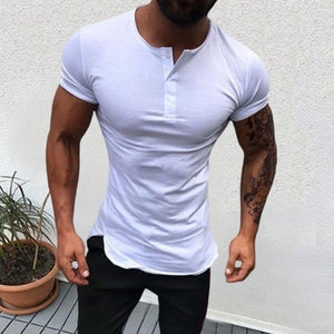 Casual Short Sleeve Button Men's Tops