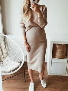 Maternity Knitted Two-piece Suit