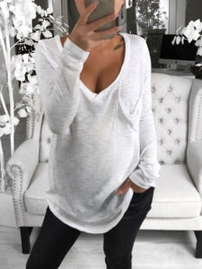 Sexy V-neck Loose Casual T-shirt