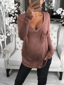 Sexy V-neck Loose Casual T-shirt