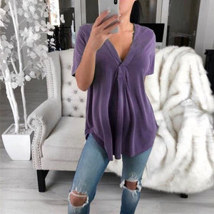 Maternity V-Neck Short Sleeve Shirt Loose T-Shirt