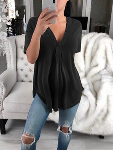 Maternity V-Neck Short Sleeve Shirt Loose T-Shirt