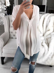 Maternity V-Neck Short Sleeve Shirt Loose T-Shirt