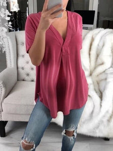 Maternity V-Neck Short Sleeve Shirt Loose T-Shirt