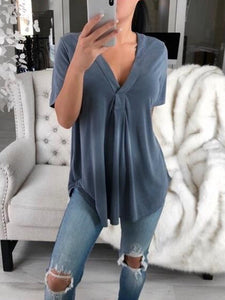 Maternity V-Neck Short Sleeve Shirt Loose T-Shirt