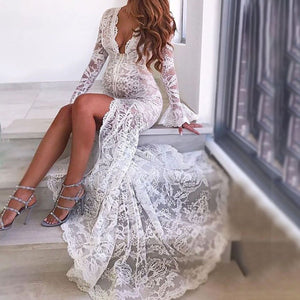 Maternity Lace V-Neck Sexy Evening Dress