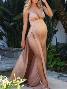 Maternity Sexy Backless Long Dress