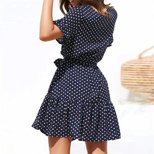 Maternity V-Neck Polka Dots Casual Above Dress