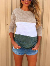 Load image into Gallery viewer, Maternity Round Neck Color Block Patchwork T-Shirts
