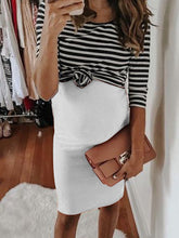 Load image into Gallery viewer, Maternity Striped Sleeveless Two-Piece Dress
