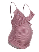 Load image into Gallery viewer, Maternity Sexy Striped Ruffles One-Piece Swimsuit
