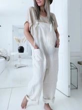 Load image into Gallery viewer, Maternity Temperament Commuter Striped Jumpsuit
