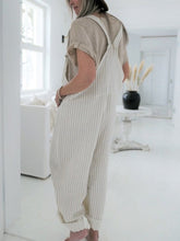 Load image into Gallery viewer, Maternity Temperament Commuter Striped Jumpsuit
