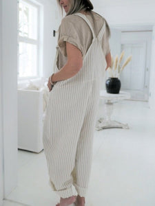 Maternity Temperament Commuter Striped Jumpsuit