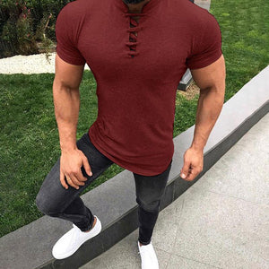 Casual Solid Color Slim Hedging Men's Tops