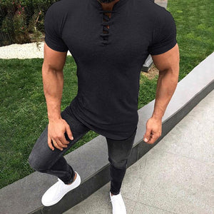 Casual Solid Color Slim Hedging Men's Tops