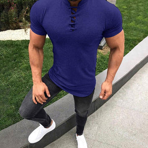 Casual Solid Color Slim Hedging Men's Tops