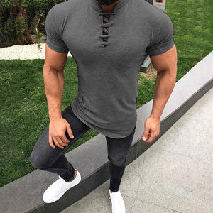 Casual Solid Color Slim Hedging Men's Tops