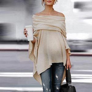 Maternity Loose Off Shoulder Irregular Hem Strapless Shirt