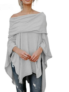 Maternity Loose Off Shoulder Irregular Hem Strapless Shirt