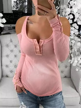 Load image into Gallery viewer, Maternity Wear Casual Button Solid Color Comfortable Top
