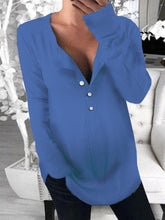 Load image into Gallery viewer, Loose V-neck Button Maternity Top
