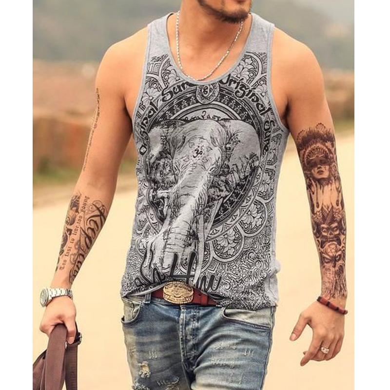 Outdoor Fitness Sports Printed Vest Men