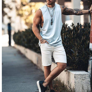 Street Retro Fitness Casual Vest Male