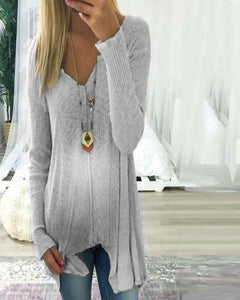 Maternity Loose V-Neck Sweater Pullover Long Sleeves