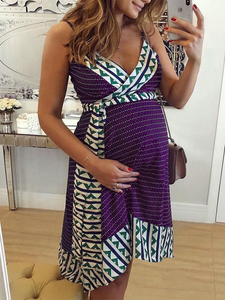 Maternity Dress With Printed Sling