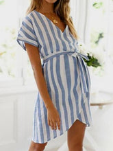 Load image into Gallery viewer, V-neck Striped Maternity Dress
