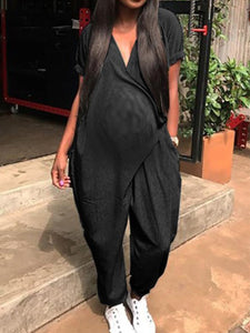 Fashion Loose V-neck Maternity Jumpsuit