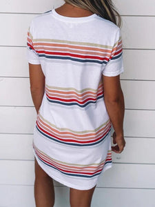 Color Striped Casual Maternity Dress