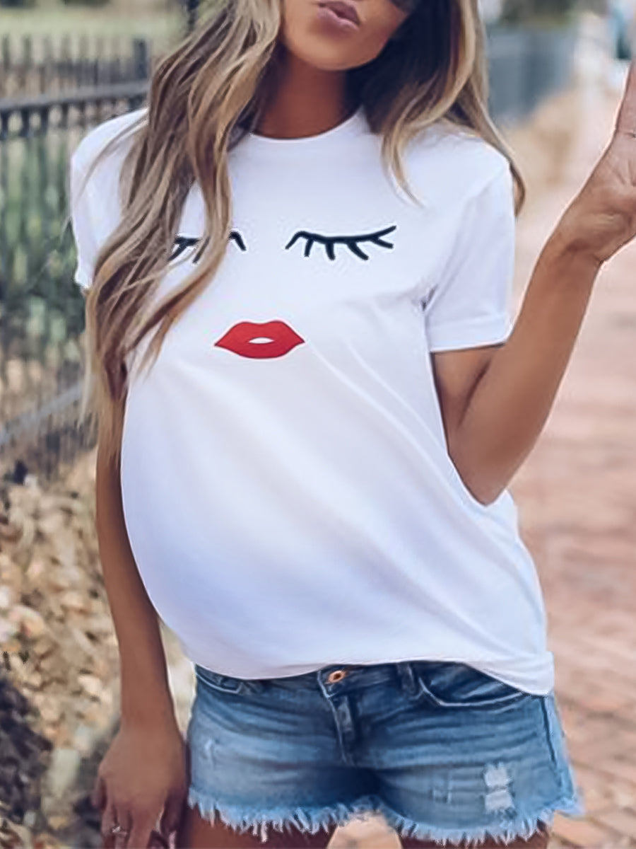 Fashion Printed Maternity T-shirt