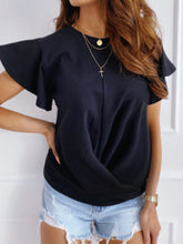 Load image into Gallery viewer, Simple Maternity T-shirt With Ruffled Cuffs
