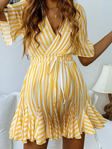 Maternity Fashion Casual Striped Mini Dress