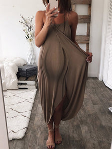 Irregular Hem Fashion Maternity Sling Dress