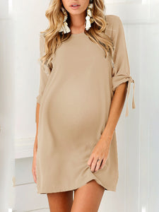 Simple Casual Round Neck Maternity Dress