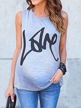 Load image into Gallery viewer, Letter Print Sleeveless Maternity T-shirt
