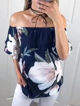 Load image into Gallery viewer, Off-the-shoulder Fashion Printed Maternity Top
