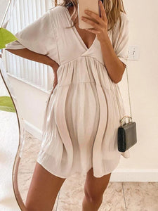 V-neck Casual Maternity Dress