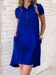 Casual Polo Collar Maternity Dress