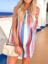 Load image into Gallery viewer, Rainbow Stripe Maternity Sling Dress
