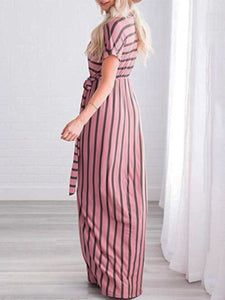 Maternity Wear Fashion Casual Loose Striped Dress