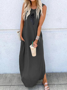 Casual Sleeveless Long Maternity Dress