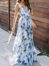 Load image into Gallery viewer, Tie-dye Printed V-neck Maternity Dress
